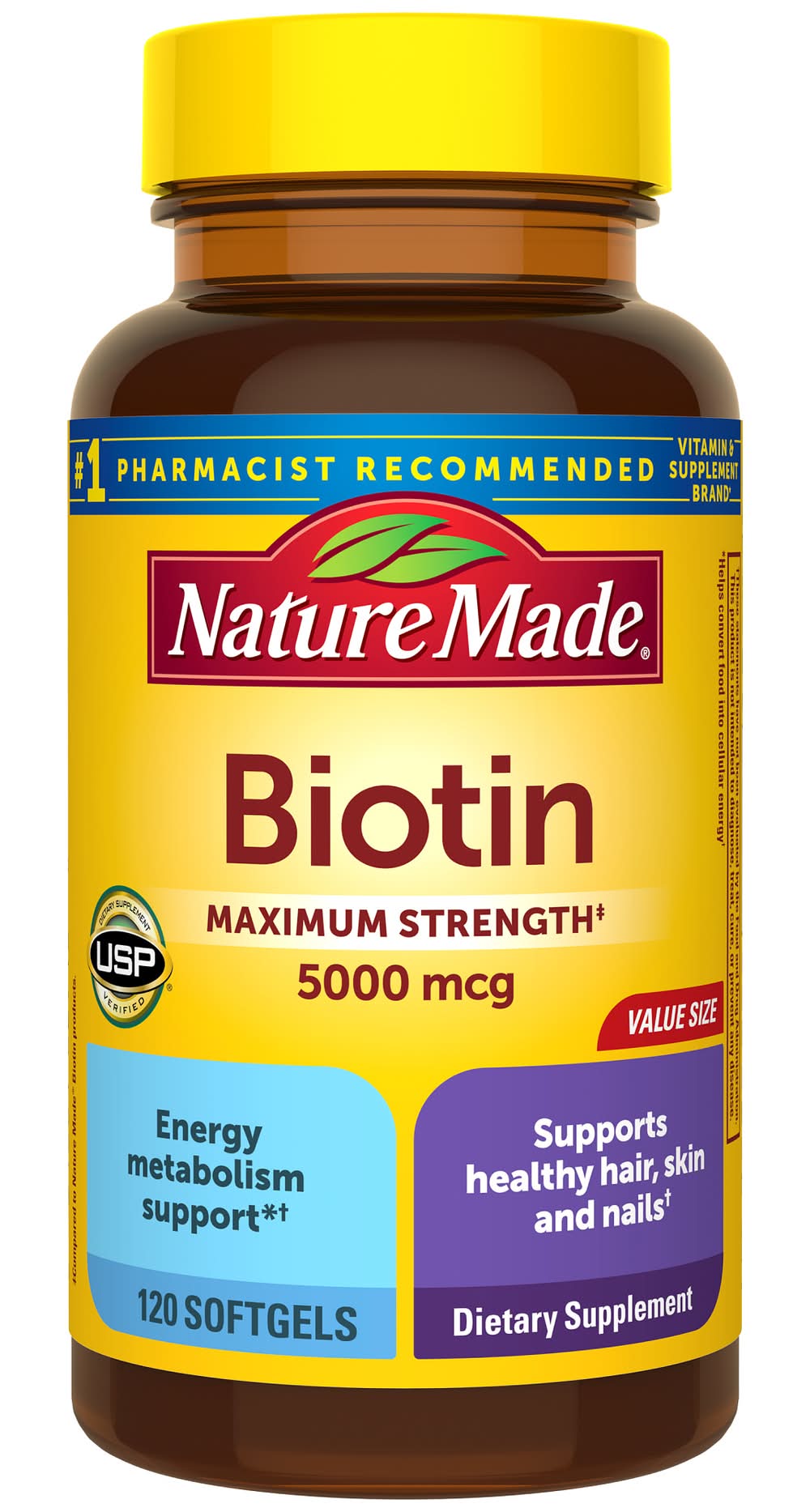 Nature Made Maximum Strength Biotin 5000 Mcg (4.3 oz, 120 ct)