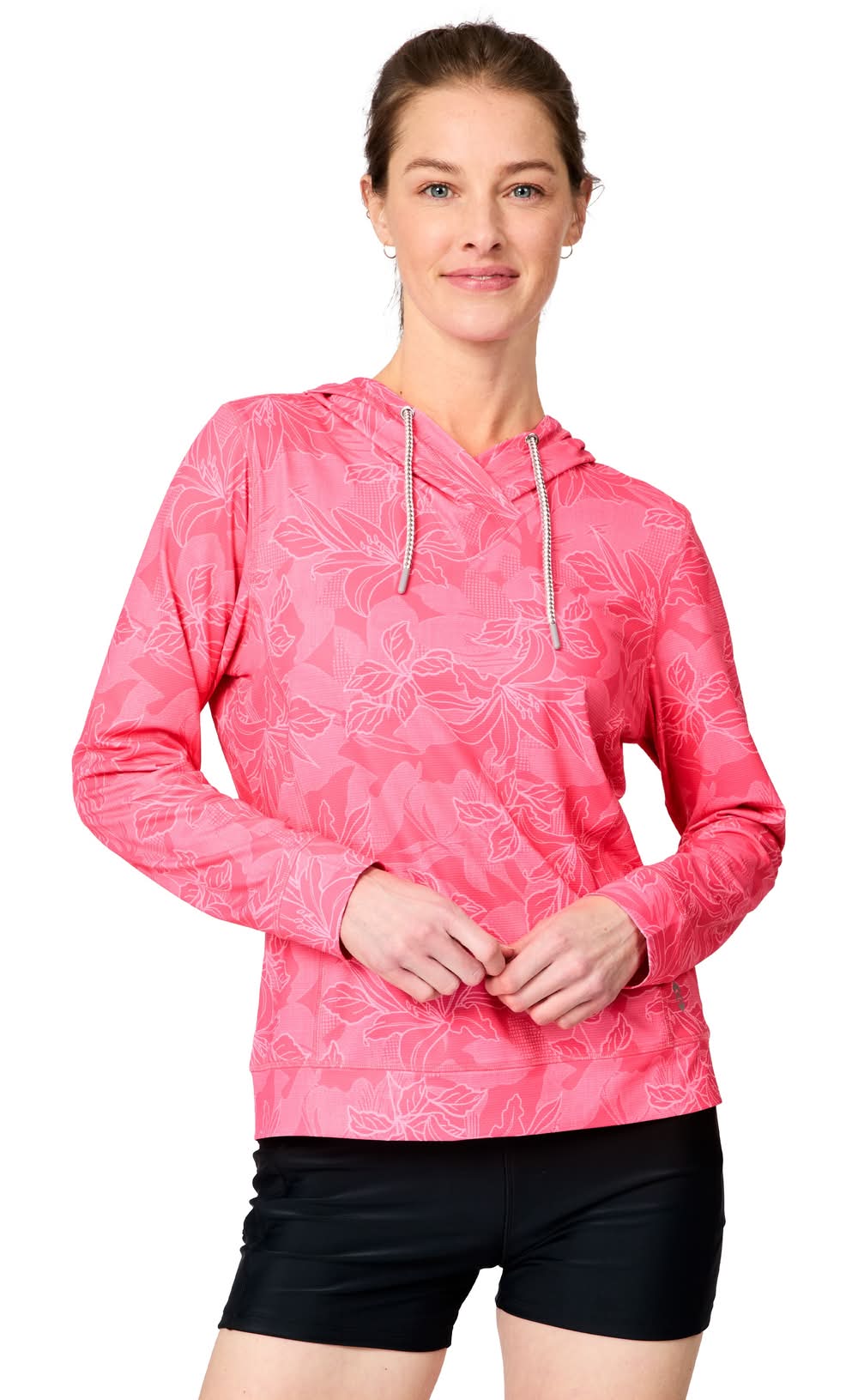 Free Country UPF 50+ Sun Protection Women's Red Light weight Knit Long sleeve Hoodie ( 2XL )