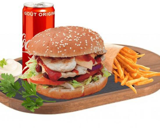 Menu Burger Poulet-Chèvre™️🐔🐐