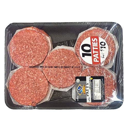Wilmar Ground Beef Patties (32 oz, 10 ct)