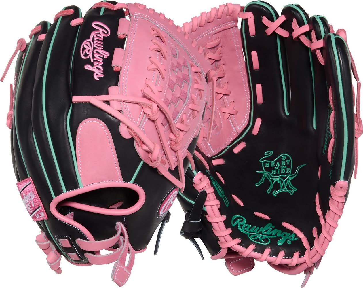 Rawlings 12.5" Heart of the Hide R2G Series Fastpitch Glove (Black/Pink)