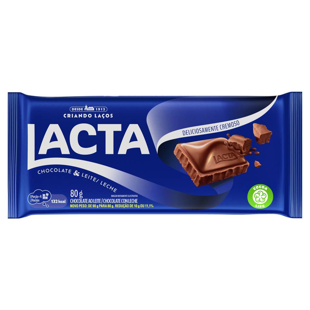 Lacta chocolate ao leite (80 g)