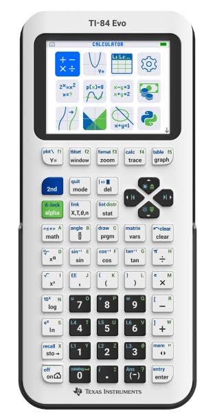 Texas Instruments TI-84 Evo Graphing Calculator, White, Total Qty 1