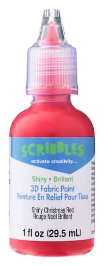 Scribbles Shiny 3d Fabric Paint, Christmas Red (1 fl oz)