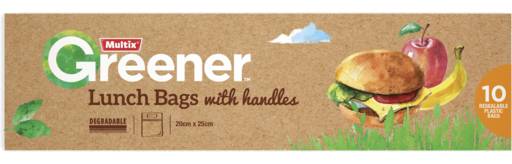 Multix Greener Lunch Bags With Handles 10 Pack