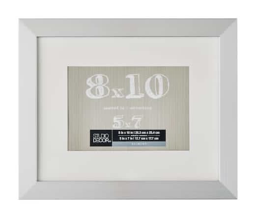 Studio Décor Belmont Frame With Mat Picture Frame, 11x14 in, Silver