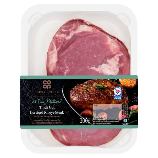 Co-Op Irresistible 28 Day Matured Thick Cut Hereford Ribeye Steak 300g