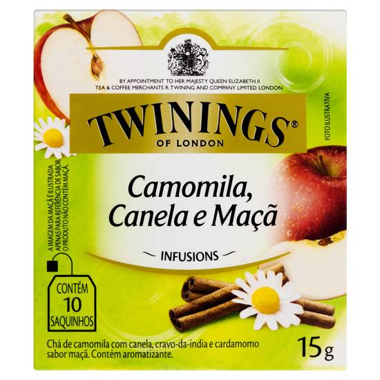 Twinings chá infusions de camomila, canela e maçã (15 g)
