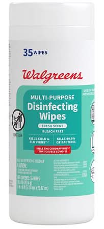 Walgreens Multi Purpose Disinfectant Wipes, Fresh (35 ct)