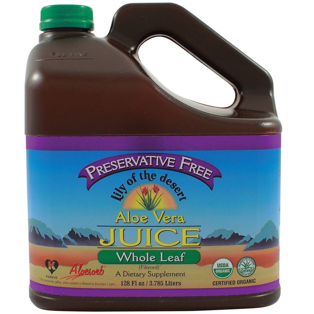 Preservative Free Aloe Vera Juice - Filtered Whole Leaf (1 Gallon)