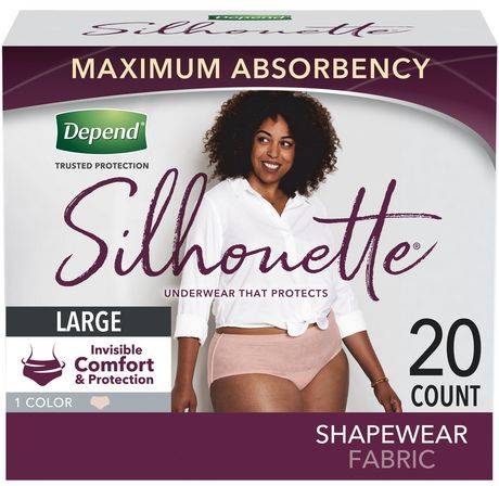 Depend Silhouette Adult Incontinence Underwear For Women Maximum Absorbency (l/pink)