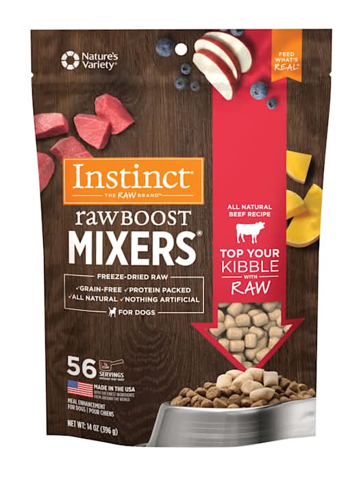 Instinct Freeze Dried Raw Boost Mixers Grain Free All Natural Beef Recipe Dog Food Topper, 14 oz.
