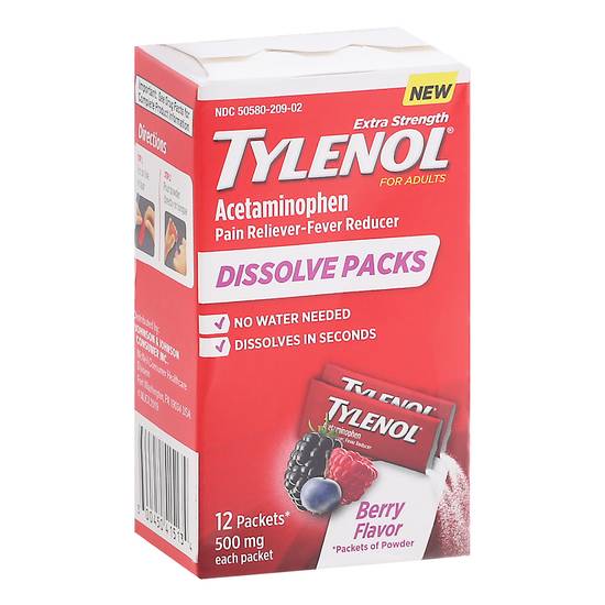 Tylenol Extra Strength Pain-Reliever Berry Acetaminophenn 500mg (12 ct)