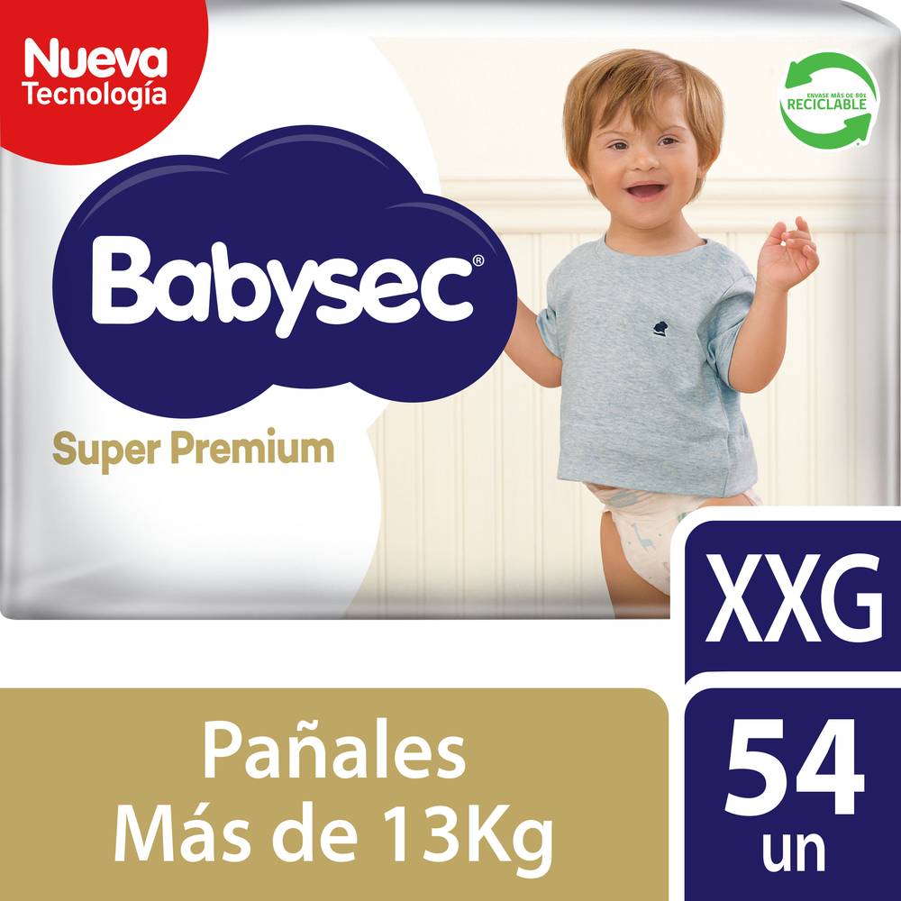 Babysec · Pañal super premium confort care talla xxg (54 un)