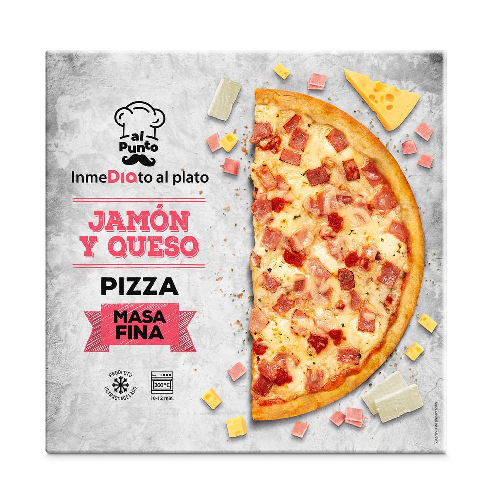 Pizza Jamón Y Queso Al Punto Dia Caja 350 G