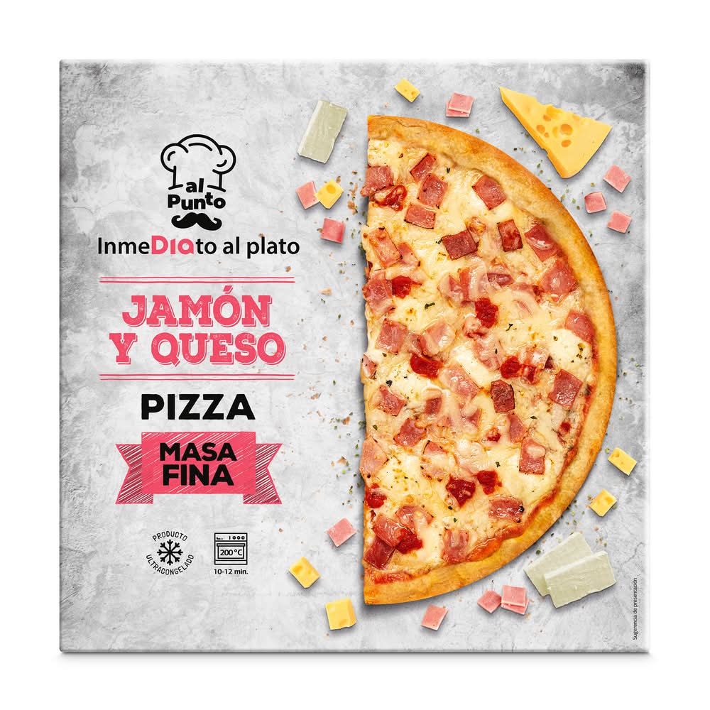 Pizza Jamón Y Queso Al Punto Dia Caja 350 G