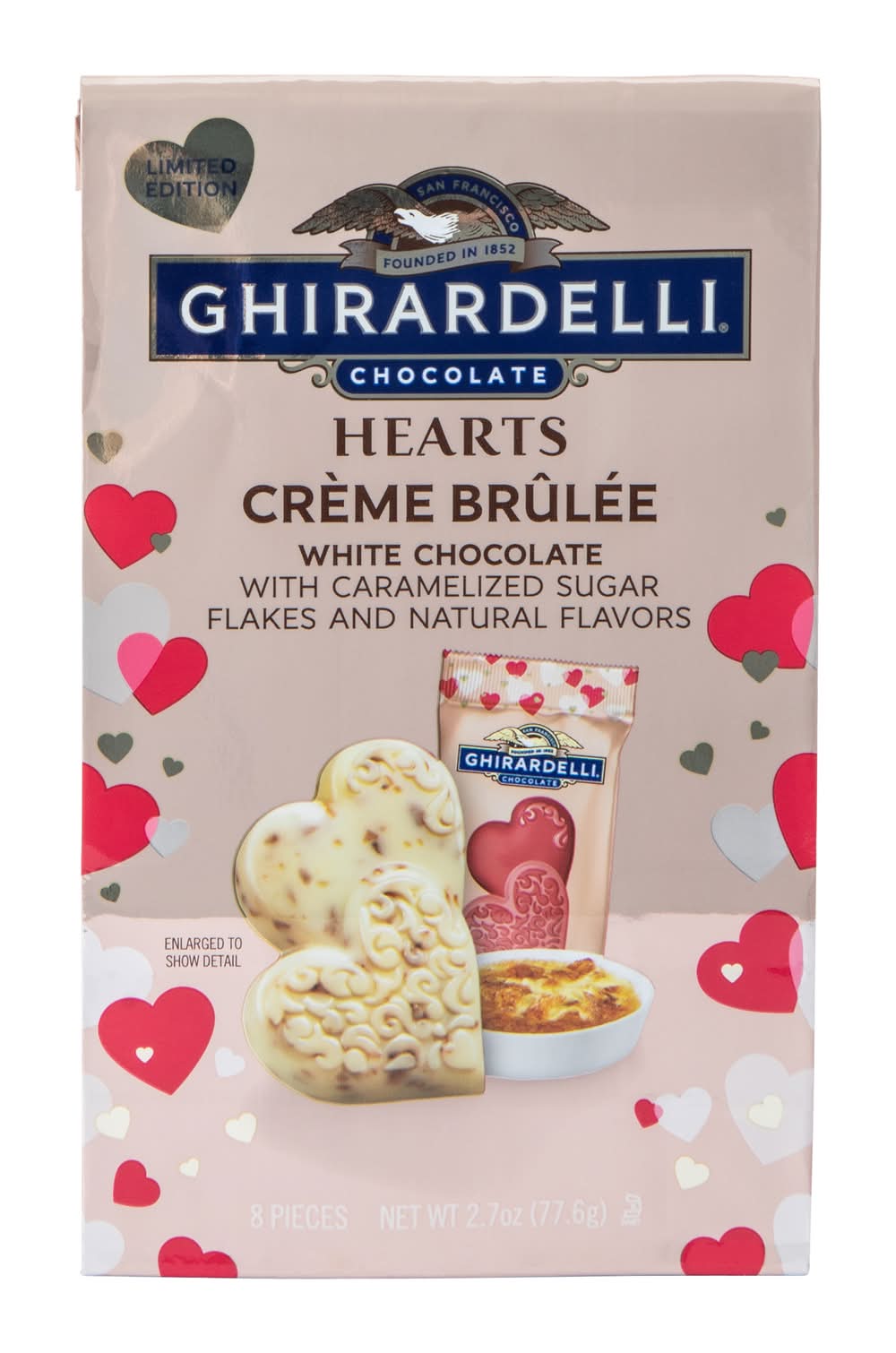Ghirardelli® Limited Edition Hearts Crème Brulee Chocolates 2.7oz Heart Crème Brûlée