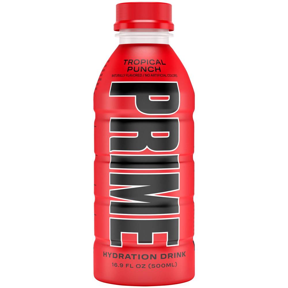 Prime Hydration With Bcaa Blend For Muscle Recovery - Tropical Punch (12 Drinks, 16 Fl Oz. Each)