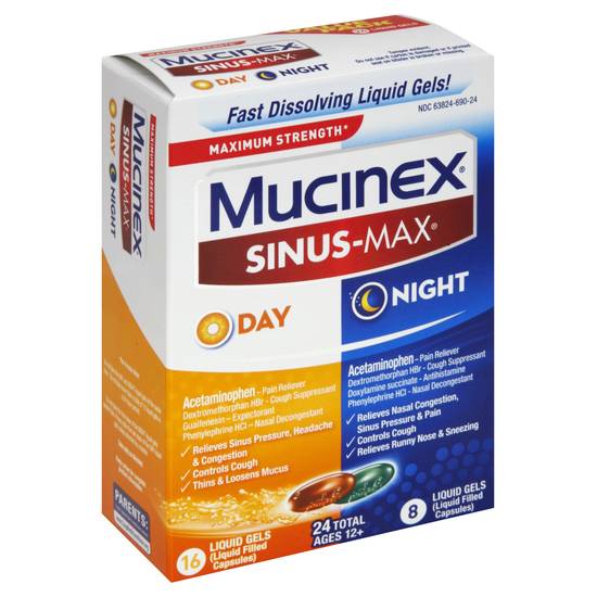 Mucinex Sinus-Max Day & Night Liquid Gels (24 ct)