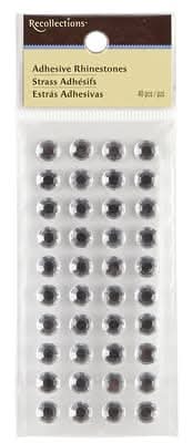 Recollections Clear Adhesive Rhinestones, 8 mm (40 ct)