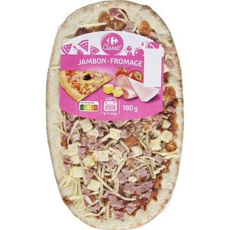 Pizza jambon fromage CARREFOUR CLASSIC' - la pizza de 180g