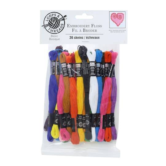 Loops & Threads Basic Embroidery Floss, Assorted (36 ct)