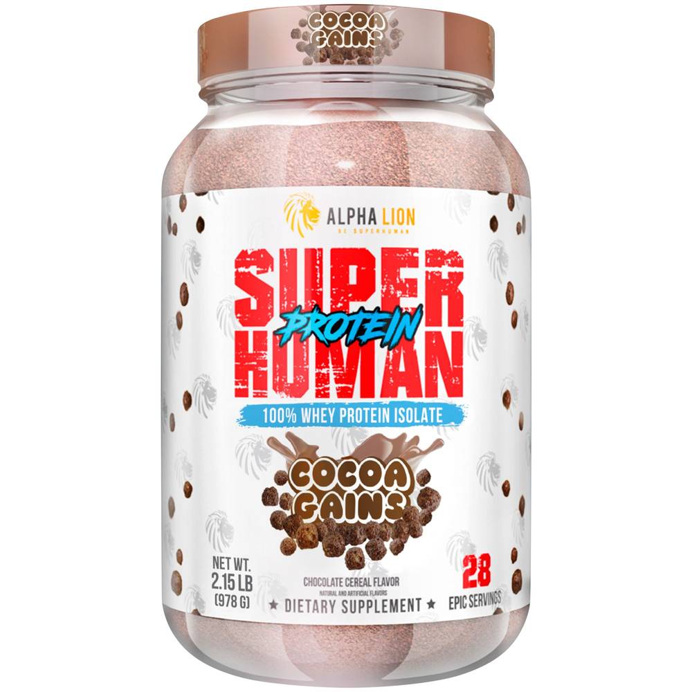 Superhuman 100% Whey Protein Isolate – Cocoa Gains (2.15 Lbs./28 Servings)