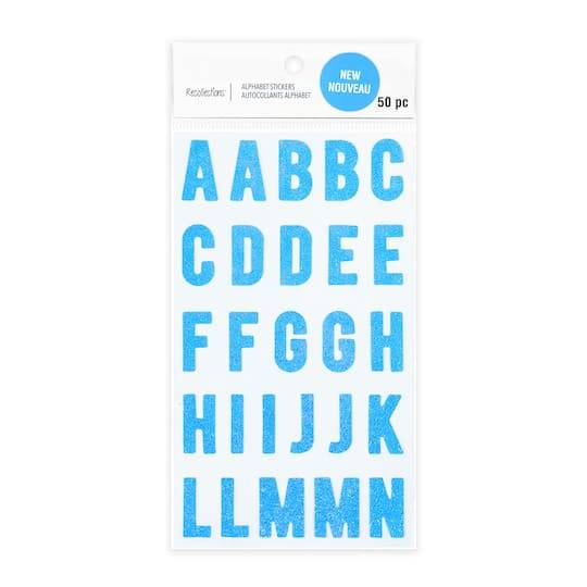 Iridescent Blue Alphabet Stickers By Recollections