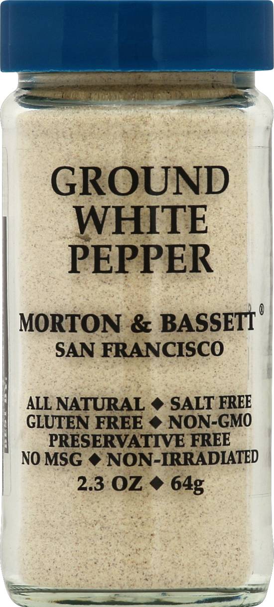 Morton & Bassett All Natural Ground White Pepper Salt Free (2.3 oz)