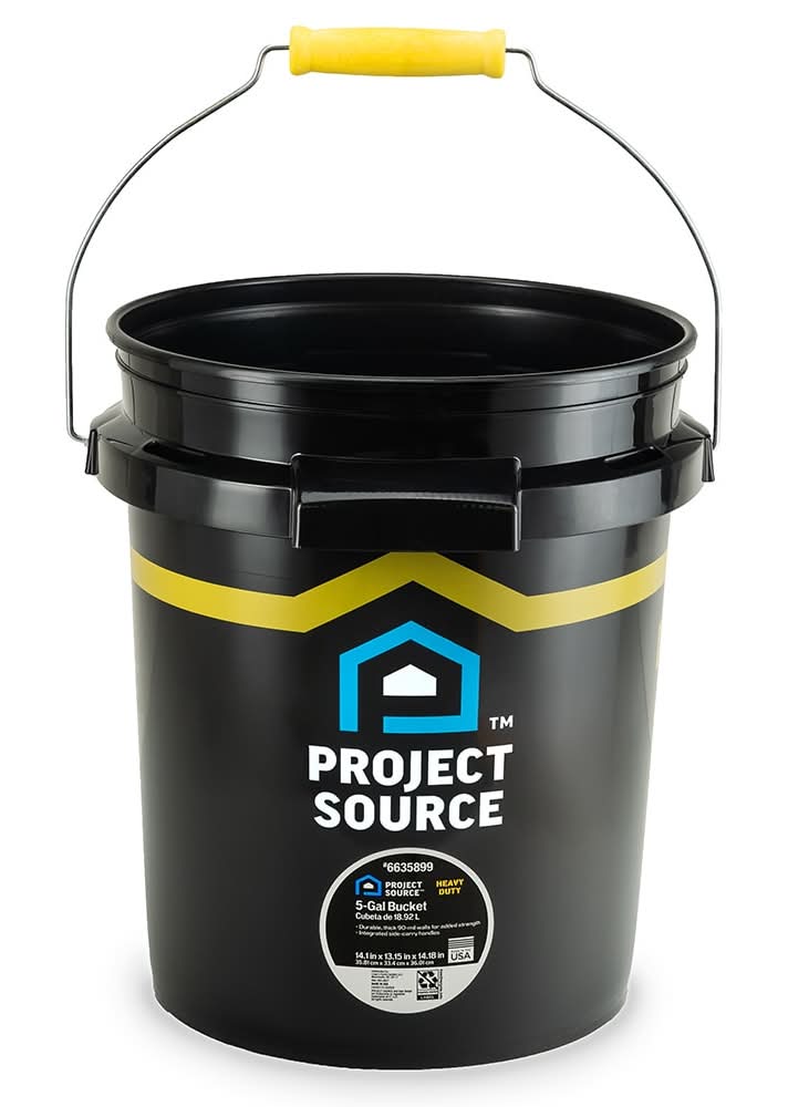 Project Source Heavy Duty 5-gallon Plastic Black General bucket