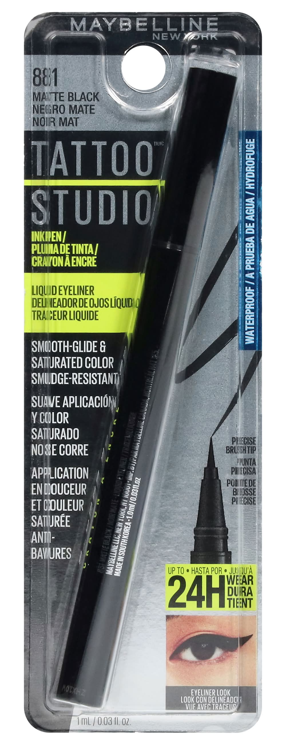 Maybelline Liquid Eyeliner, 881 Matte Black (0.03 fl oz)