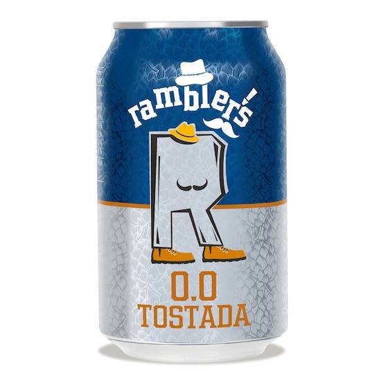 Cerveza tostada 0,0% alcohol Ramblers lata 33 cl