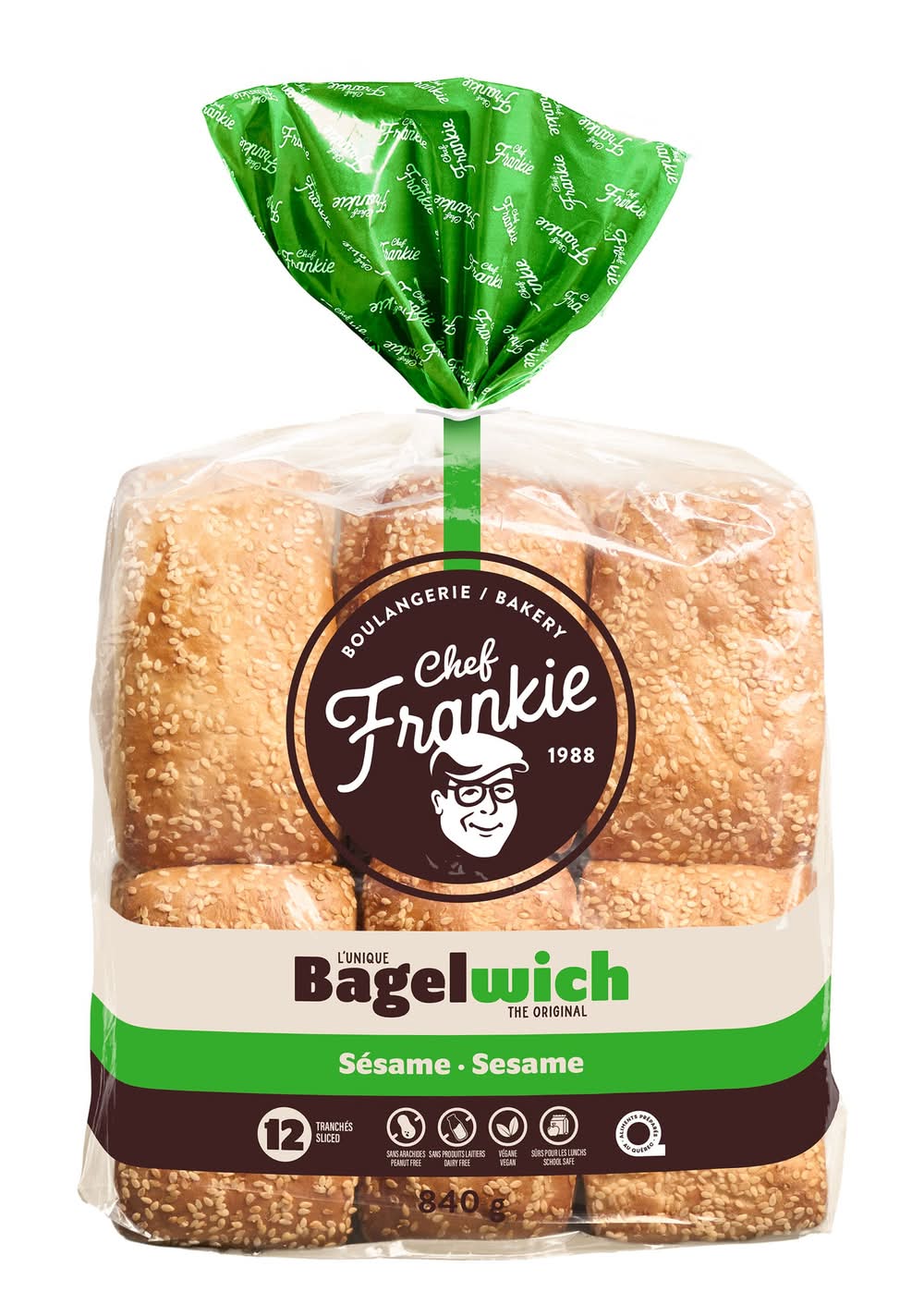 Chef Frankie - Bagelwich Sésame, Paquet De 12 / Chef Frankie Sersame Bagelwich, 12 Pack