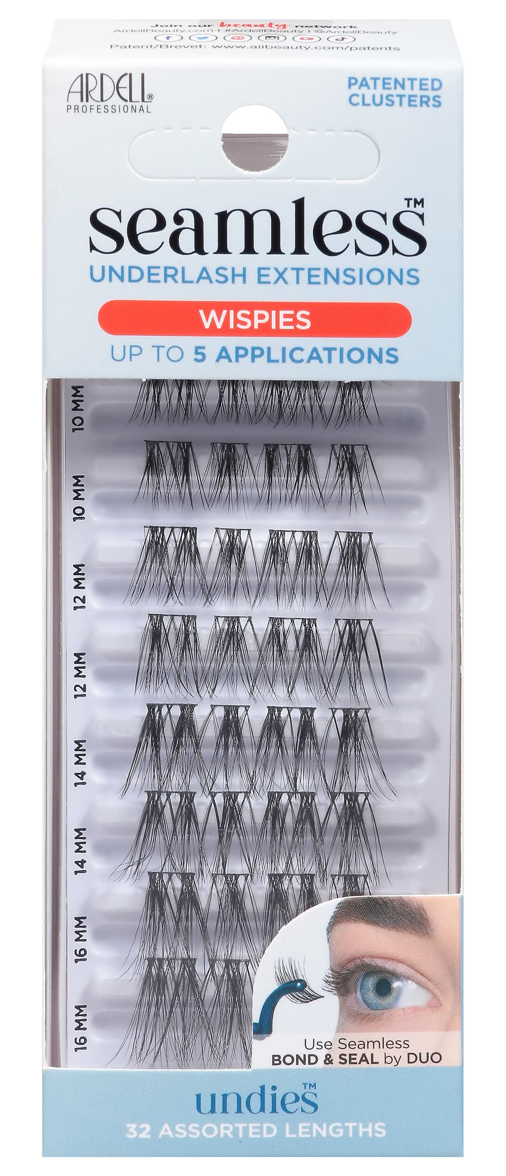 Ardell Seamless Wispies Underlash Extensions, Black (32 ct)