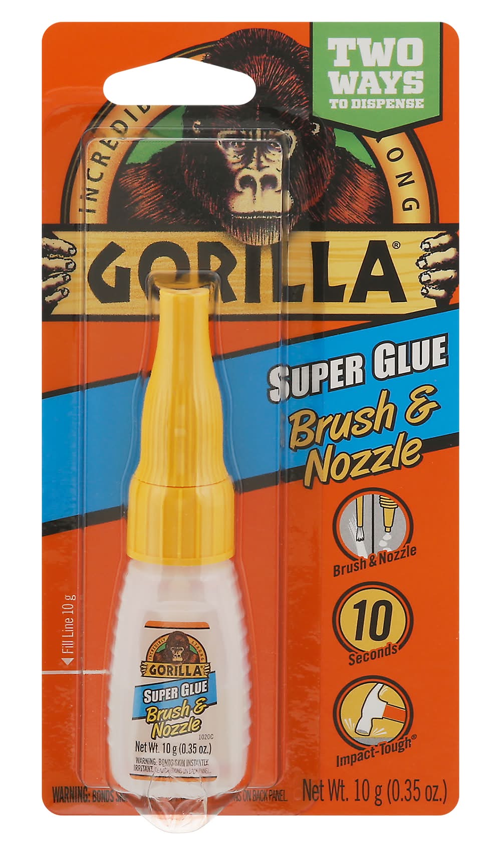 Gorilla Brush & Nozzle Super Glue (0.4 oz)