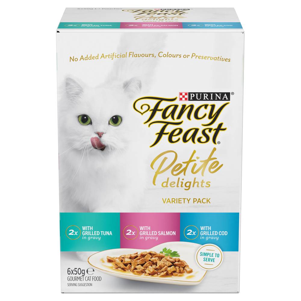 Fancy Feast Adult Petite Delights Wet Cat Food (300g, 6 pack)