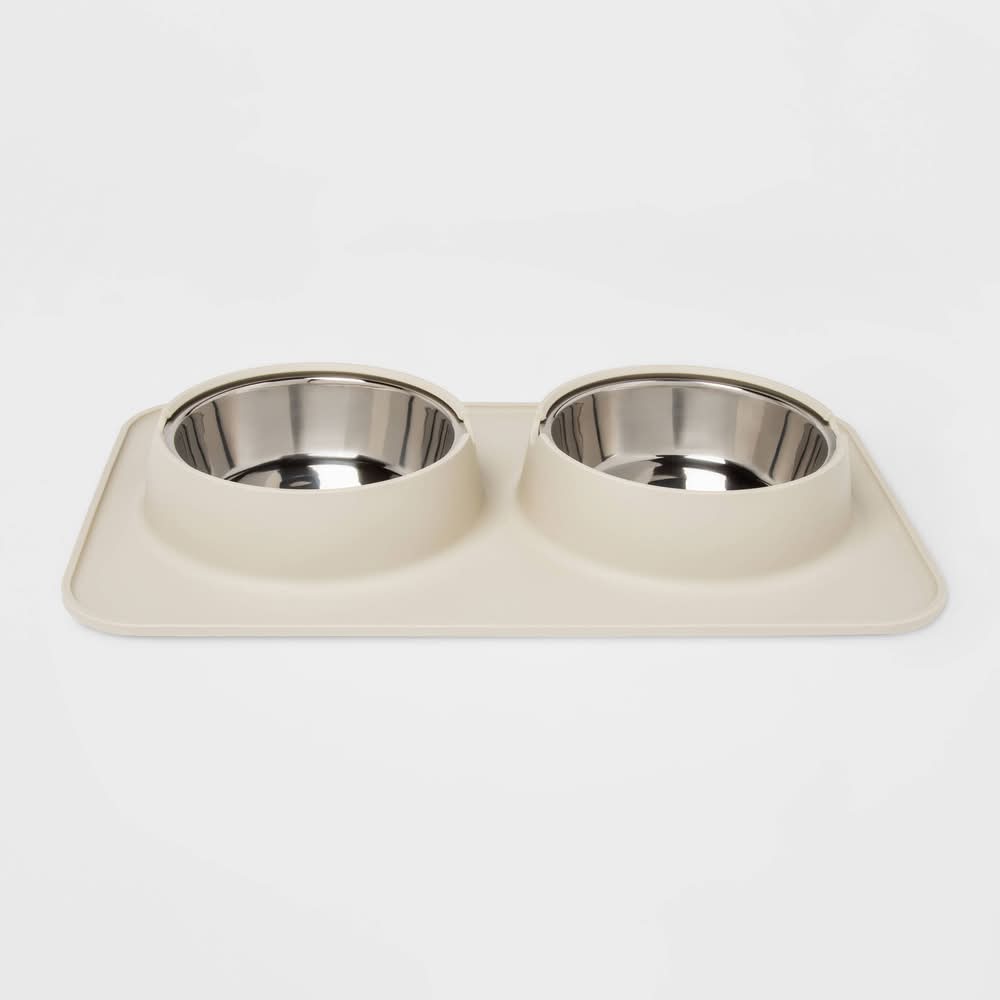 Boots & Barkley Silicone Pet Mat + Stainless Steel Double Diner 3.5 Cups