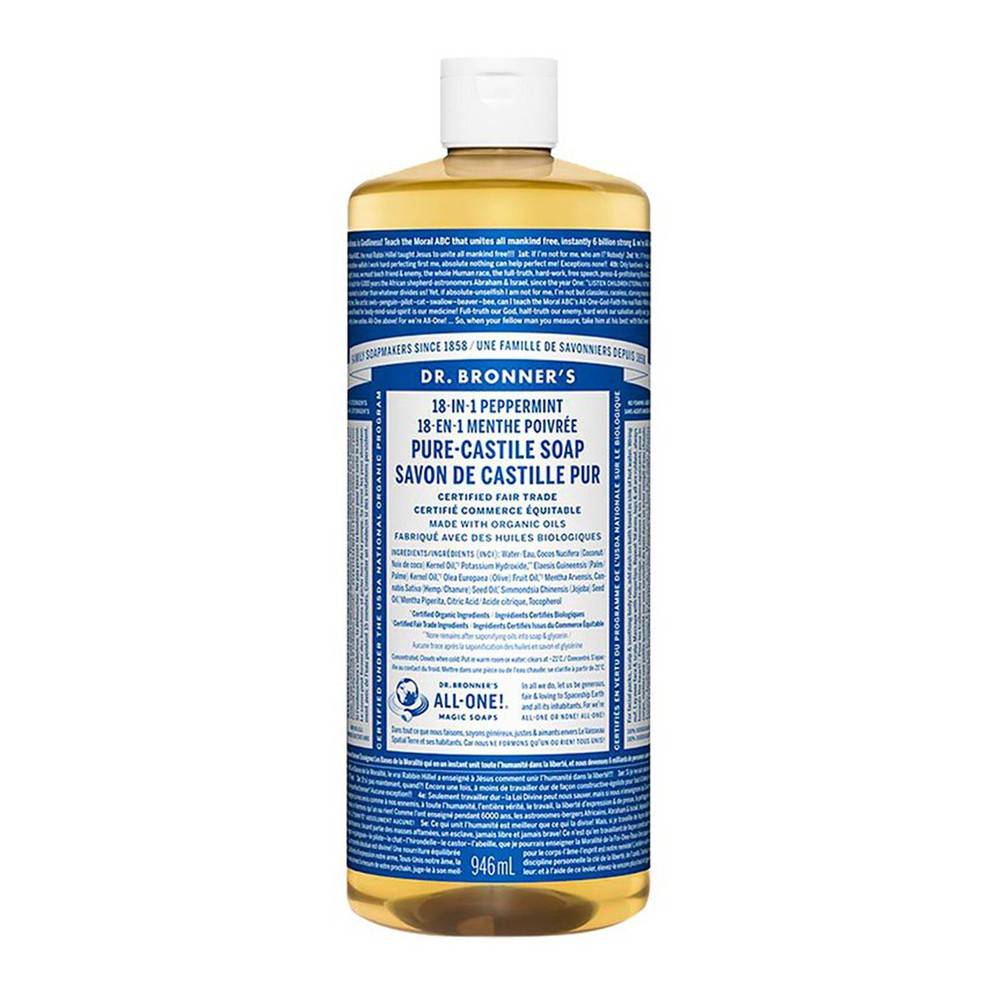 Dr. Bronner's Pure Castile Liquid Soap Peppermint (944 ml)