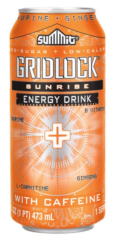 Summit Gridlock Energy Drink With Caffeine, Sunrise (16 fl oz)