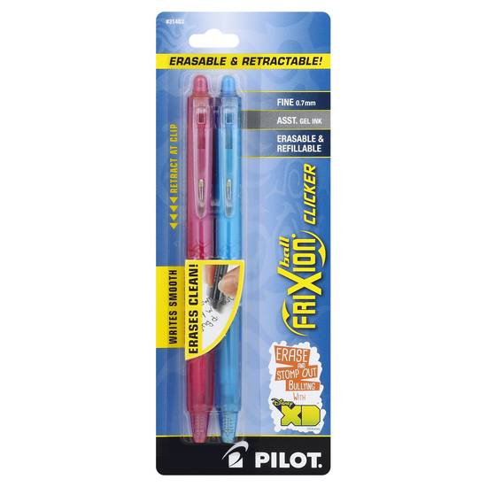 Pilot Fine 0.7 mm Pen and Eraser (2 pens)