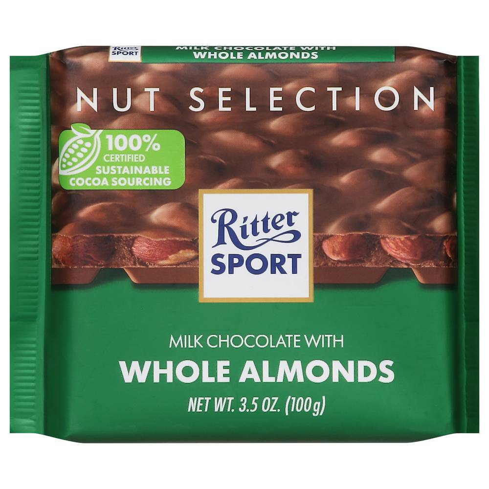 Ritter Sport Milk Chocolate With Whole Almonds (3.5 oz)