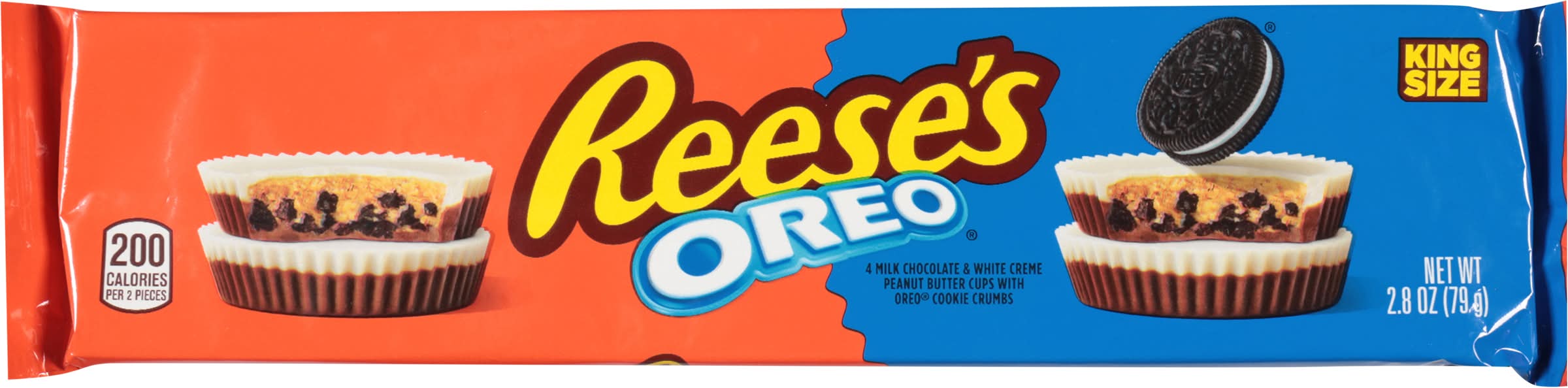 Reese's Oreo King Size Peanut Butter Cups Milk Chocolate and White Creme (2.8 oz, 4 ct)