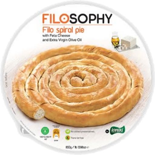 Filosophy Filo Spiral Pie With Feta Pdo and Extra Virgin Olive Oil (850g)