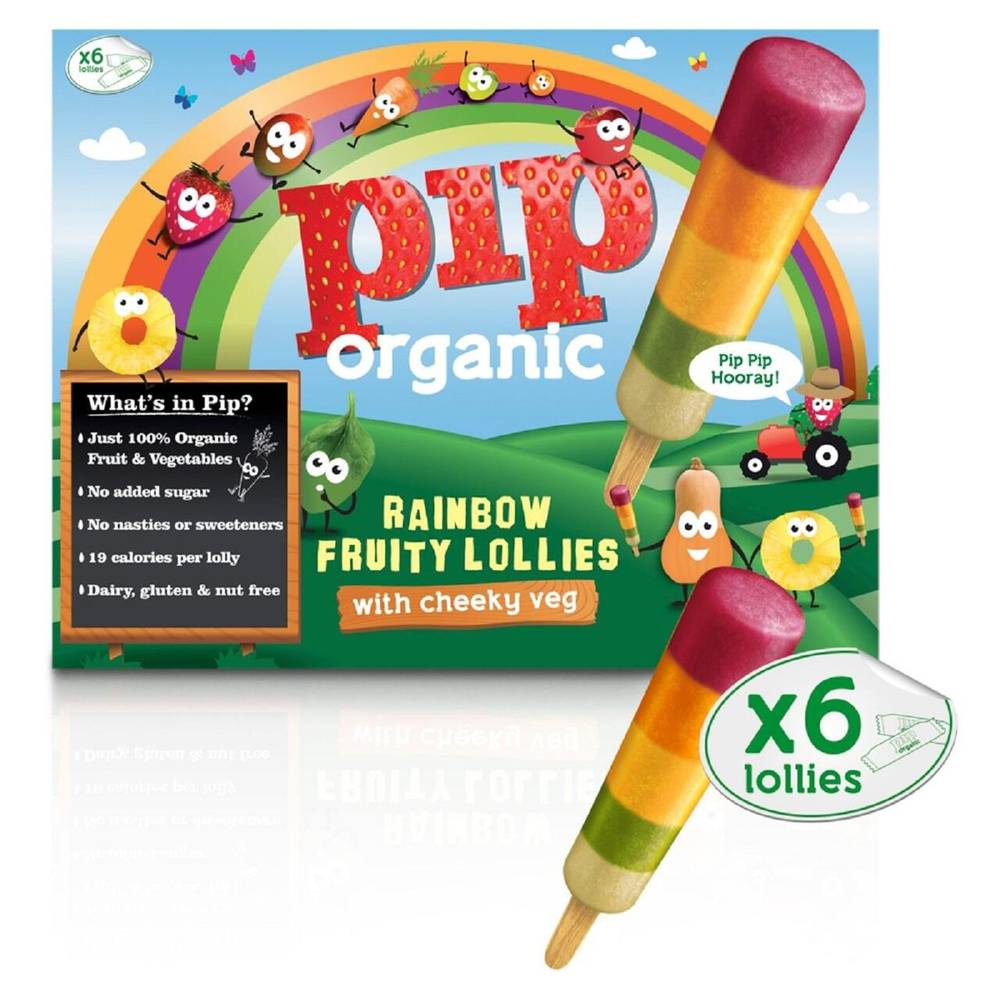 Pip Organic Rainbow Fruity Organic Lollies with Cheeky Veg (6 x 40ml)