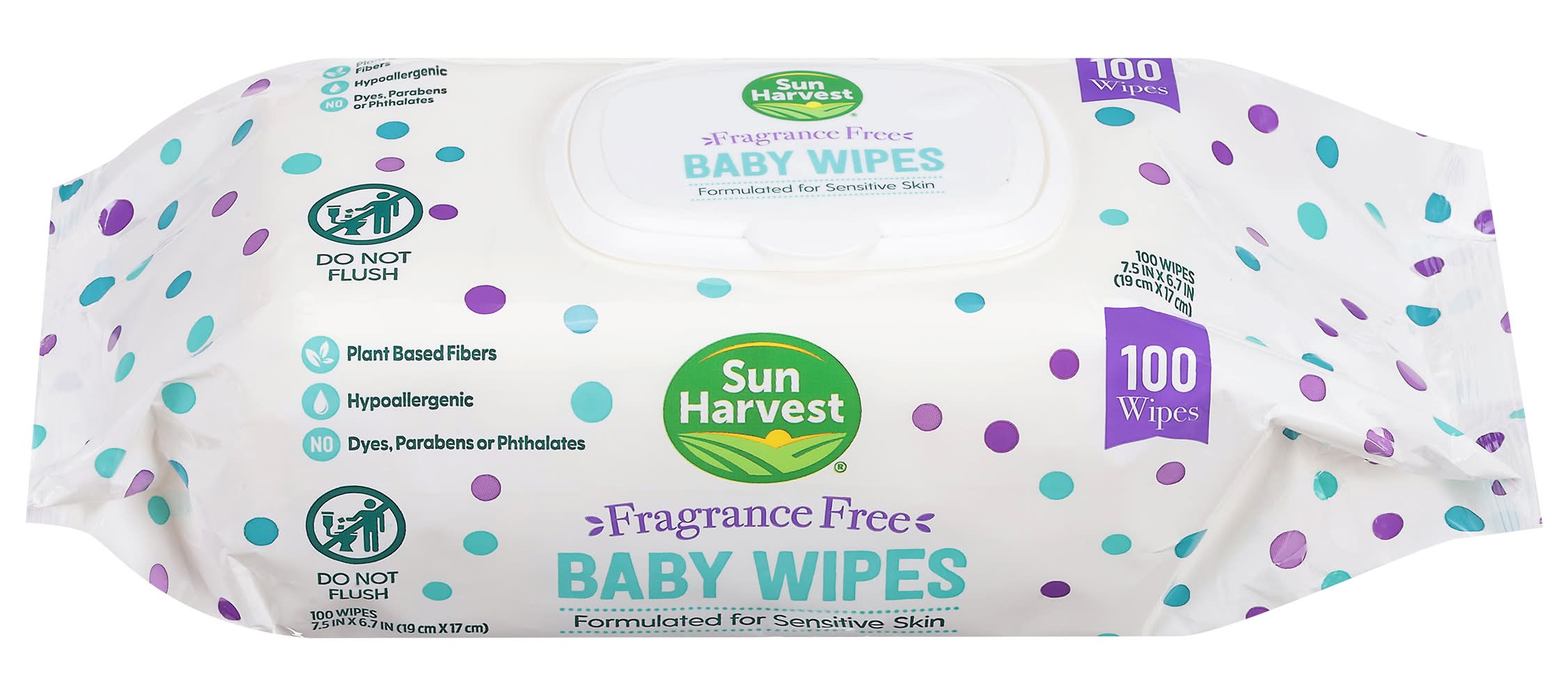Sun Harvest Fragrance Free Baby Wipes For Sensitive Skin (13.3 oz)
