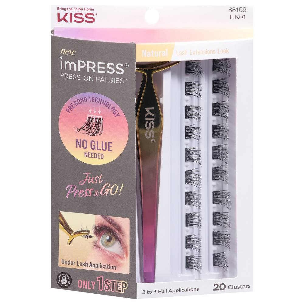 Kiss Impress Press-On Falsies Press and Go Black Eyelash Clusters (black)