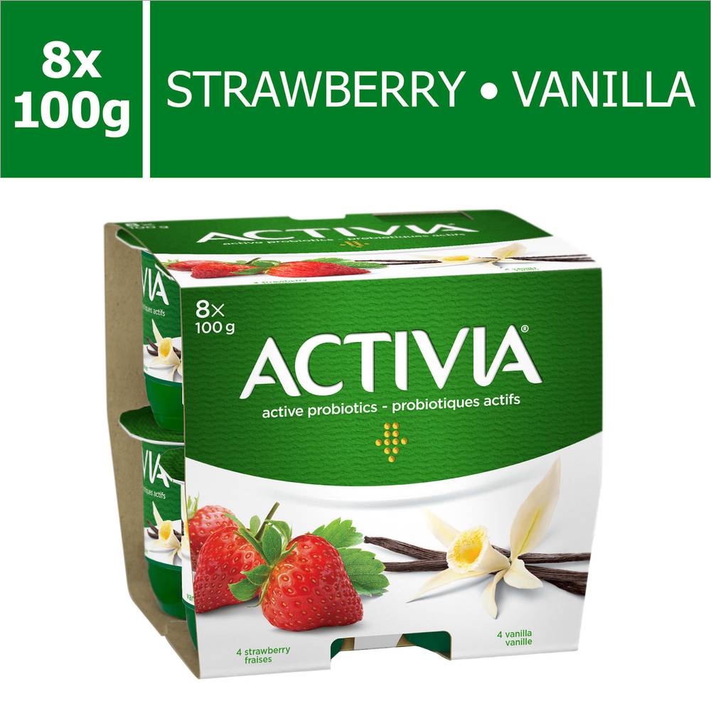 Activia Strawberry & Vanilla Probiotic Yogurt (8 ct)