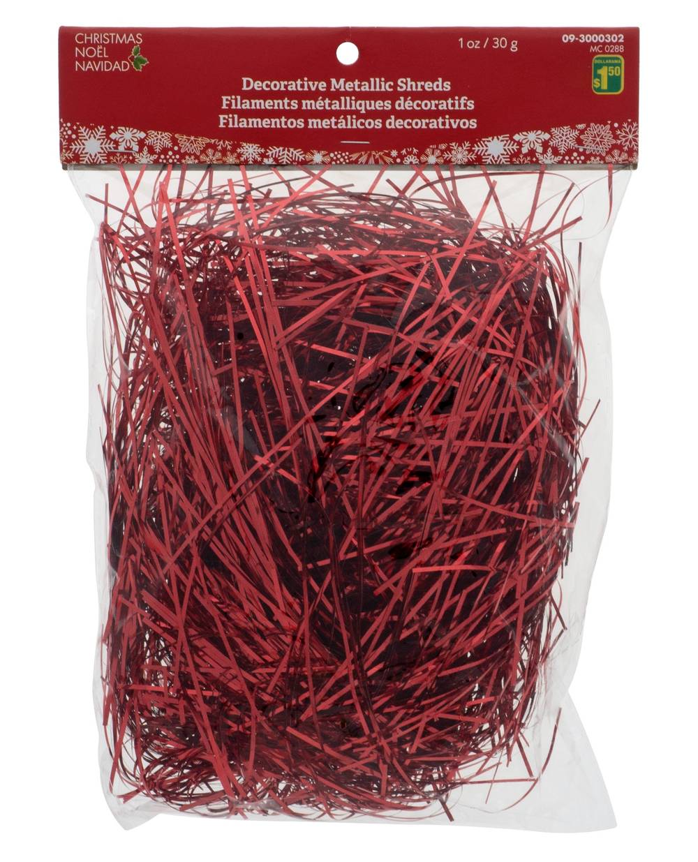 Dollarama Christmas Decorative Metallic Shreds