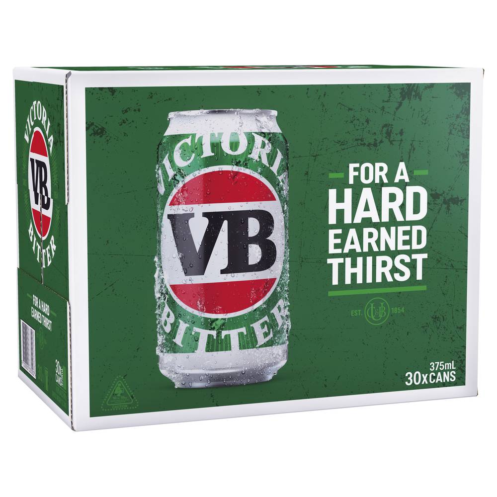 Victoria Bitter Block Can 375mL X 30 pack