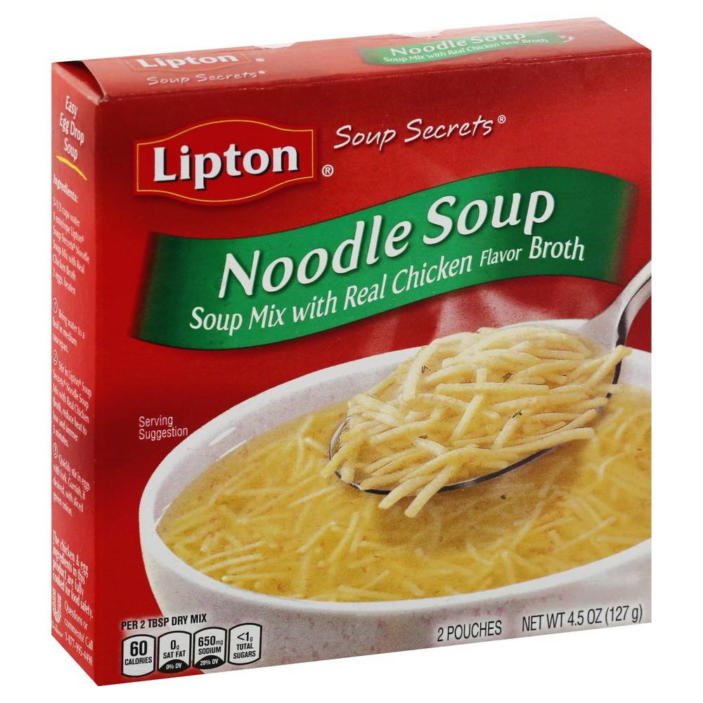 Lipton Soup Secrets Noodle Mix Broth, Chicken (4.5 oz, 2 ct)